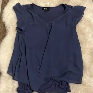 Navy blouse with cutouts and undershirt